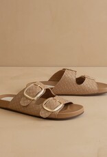 The Desiree Almond Woven Slide