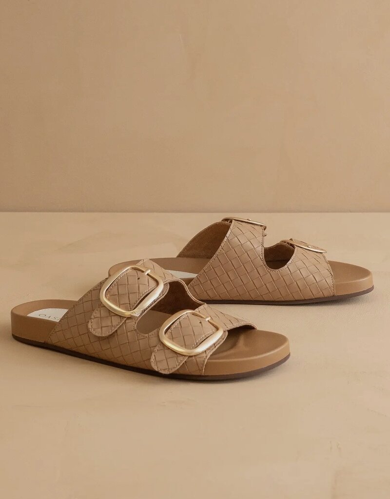 The Desiree Almond Woven Slide