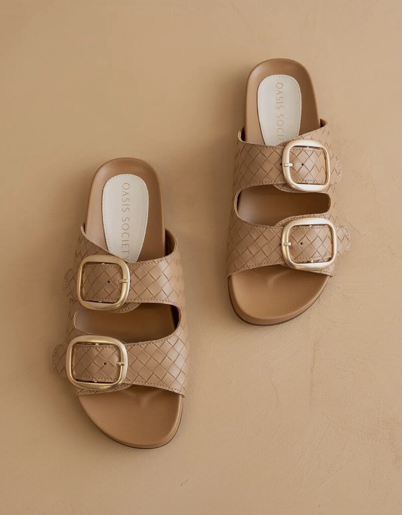 The Desiree Almond Woven Slide