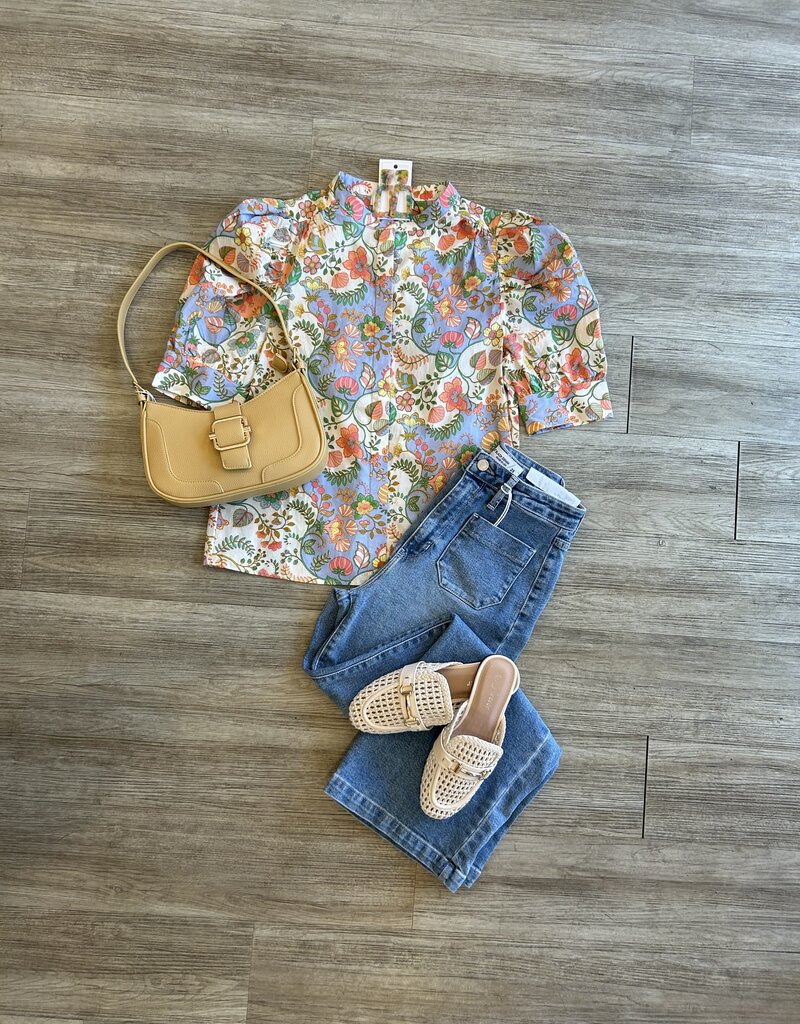 Sugar Lips Zamara Floral Drape Sleeve Top