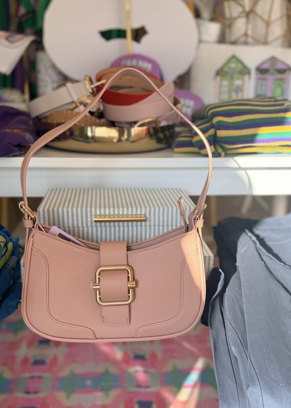 Madelyn Textured Buckle Shoulder Bag