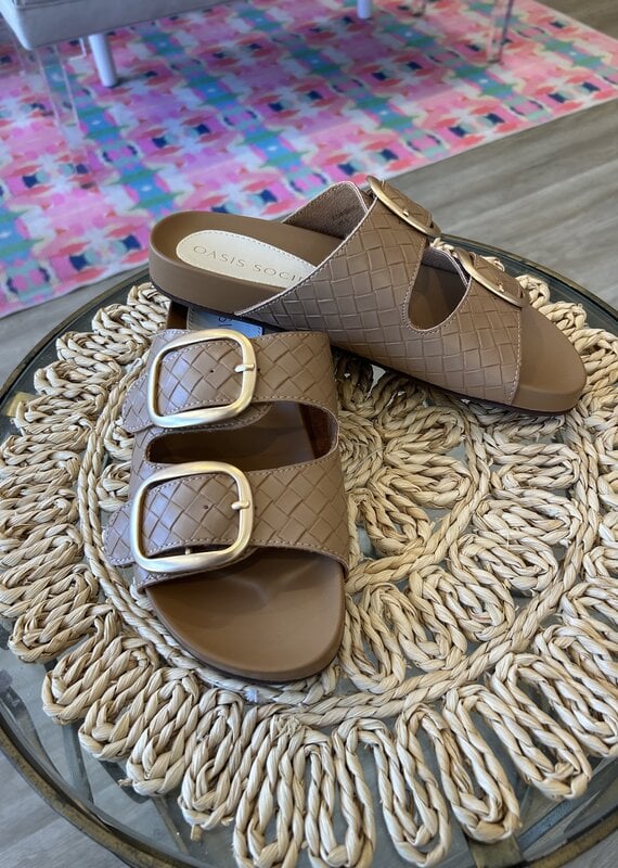 The Desiree Almond Woven Slide