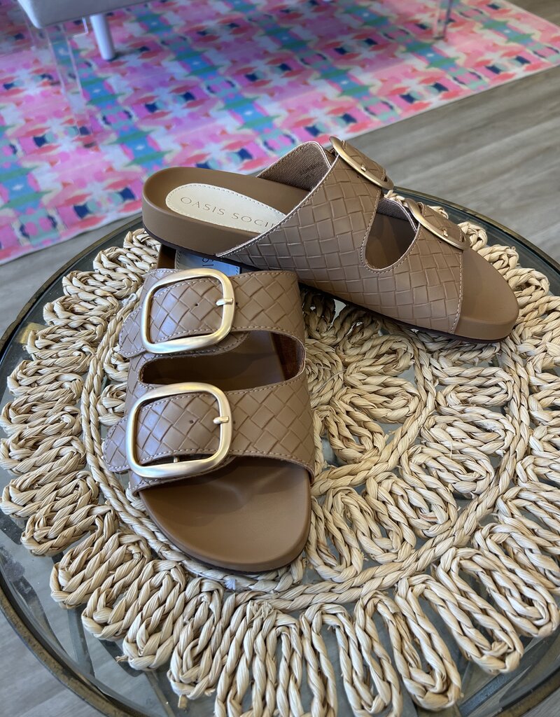 The Desiree Almond Woven Slide