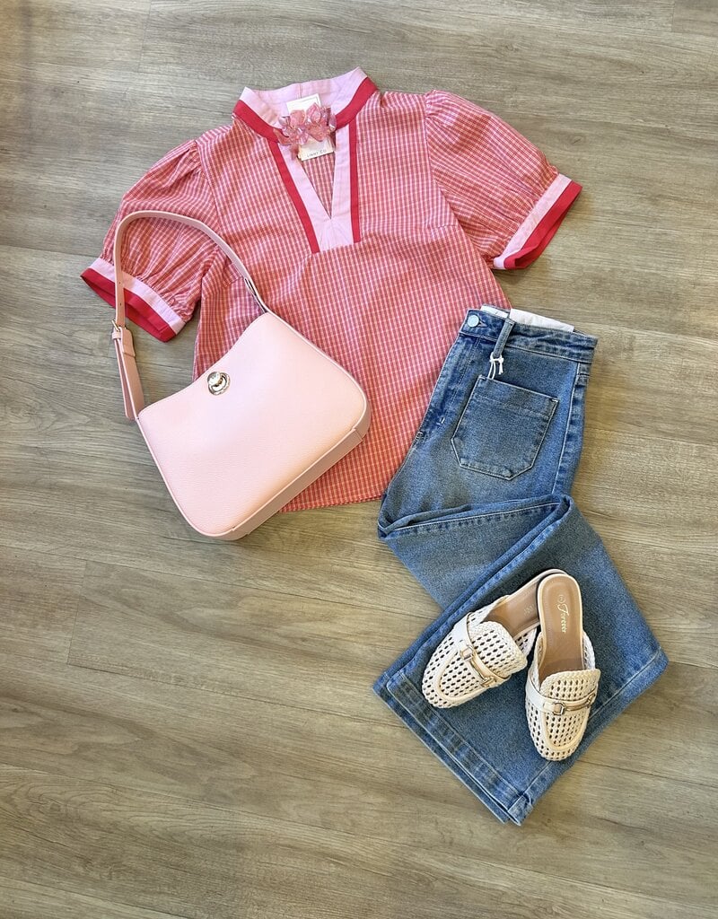 Love You Bye Check Top