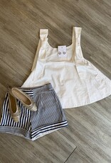 White Tie-Strap Peplum Top