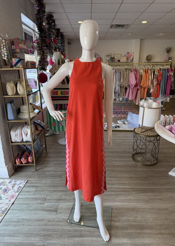 City Girl Ric Rac Midi Dress