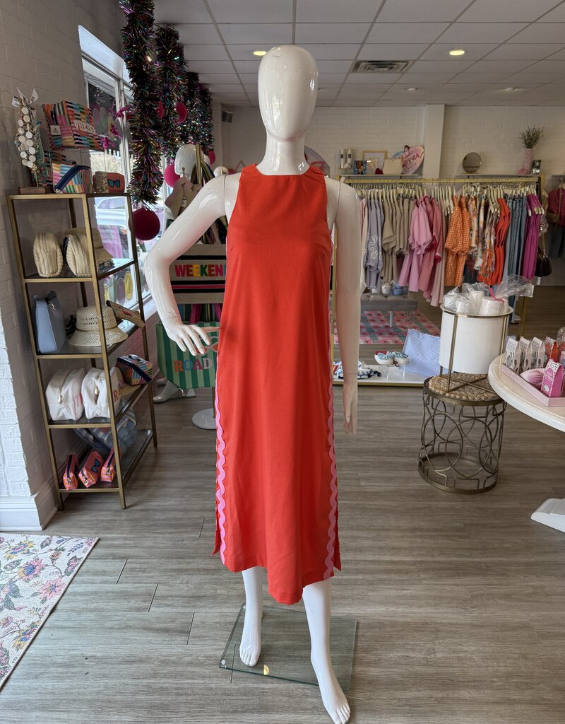 City Girl Ric Rac Midi Dress