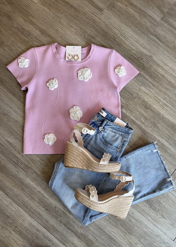 Fairytale 3D Flower Knit Top