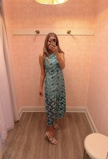 Labyrinth Flower Embroidered Midi Dress