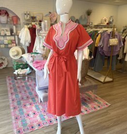 Carly Coral Midi Dress