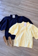 Lately Balloon Sleeve Button Up Top