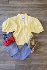 Lately Balloon Sleeve Button Up Top