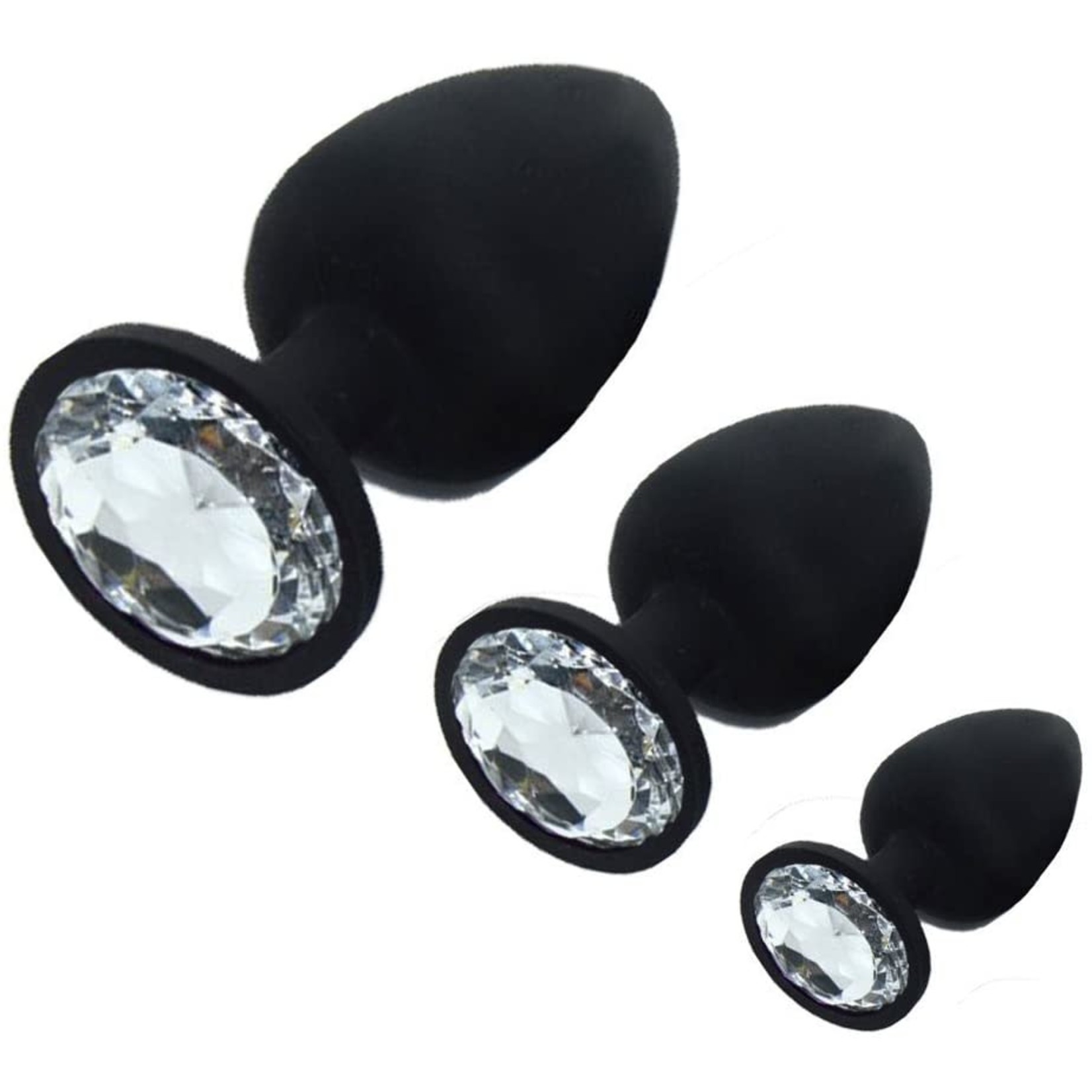 SILICONE JEWEL BUTT PLUG - MEDIUM - ASSORTED COLOURS
