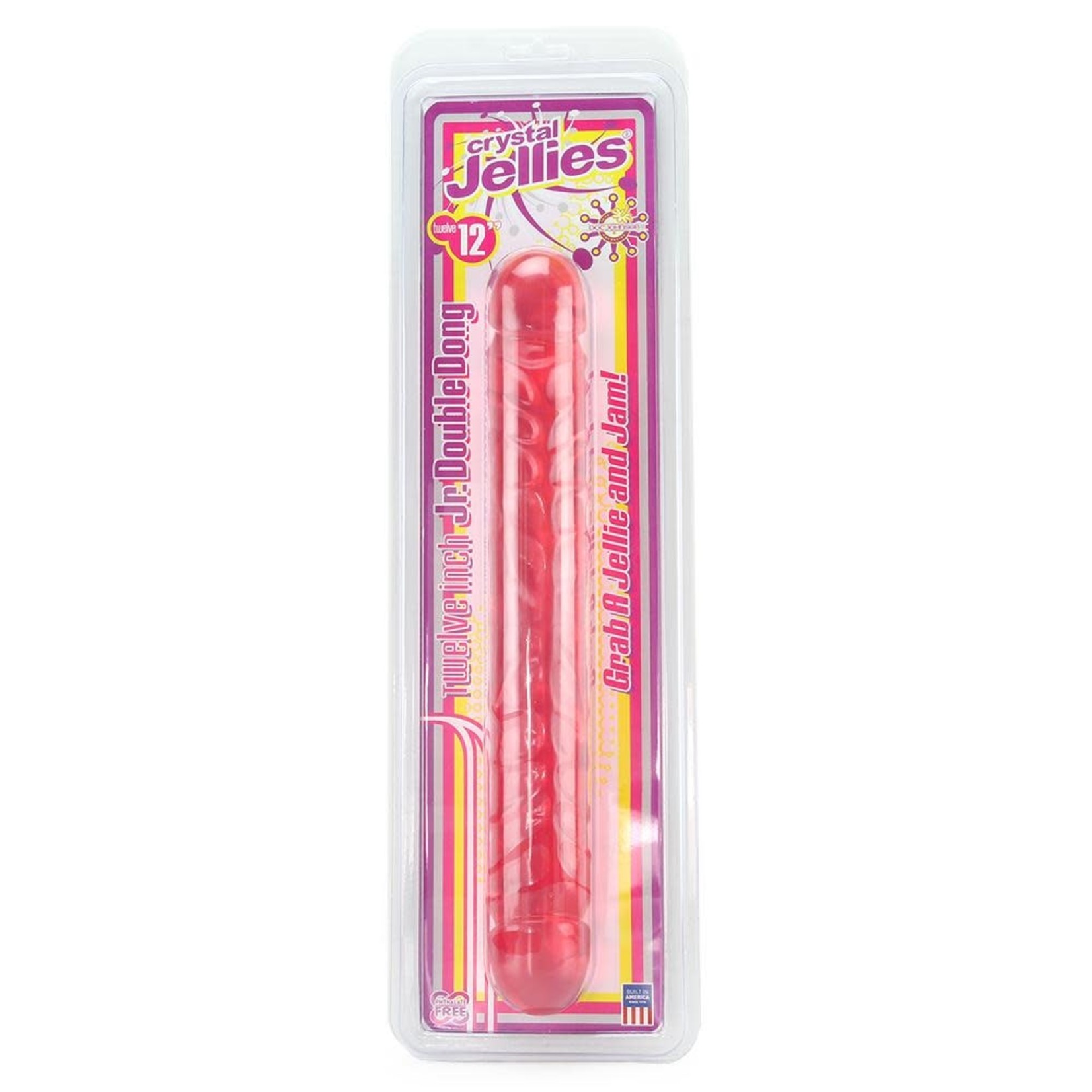 DOC JOHNSON DOC JOHNSON - CRYSTAL JELLIES - DOUBLE 12" DILDO - PINK