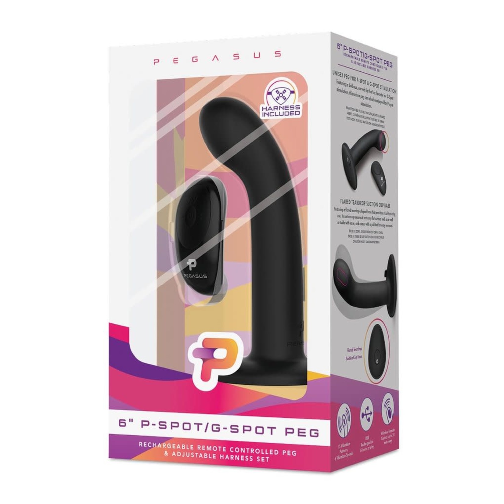 PEGASUS P-SPOT/G-SPOT 6" VIBRATING PEGGING SET