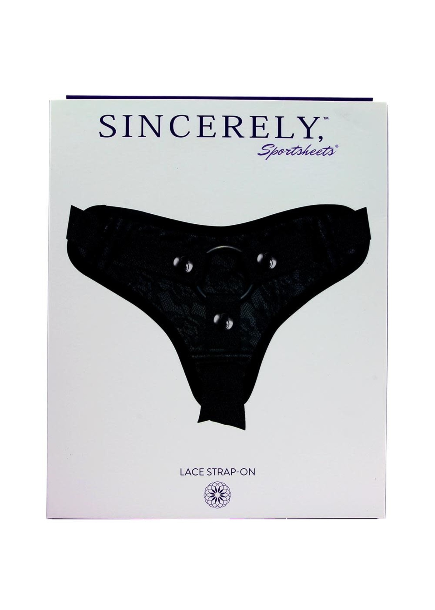 SPORTSHEETS SINCERELY BLACK LACE STRAP-ON HARNESS