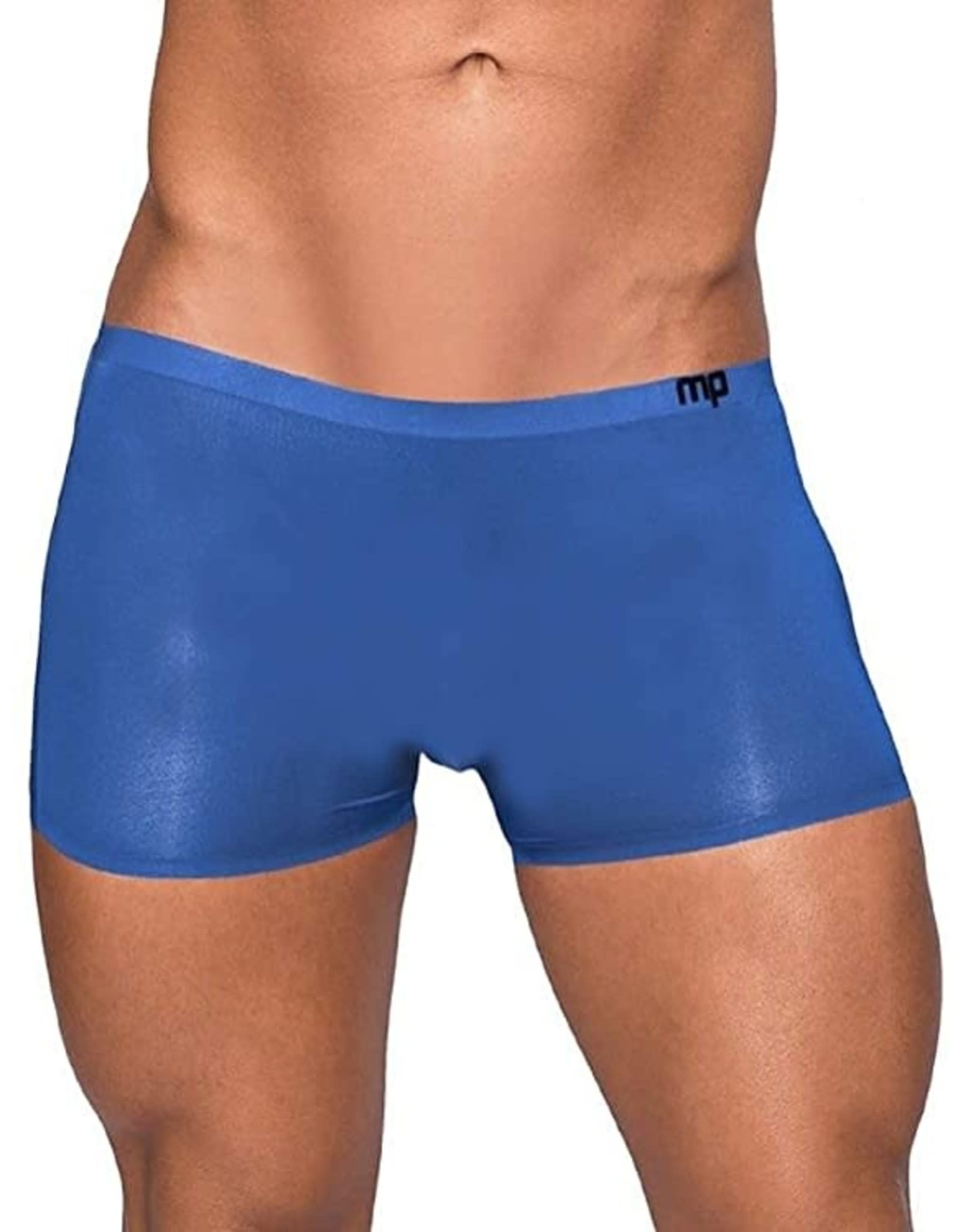 MALE POWER MALE POWER - SEAMLESS SLEEK BLUE SHORT WITH POUCH - S