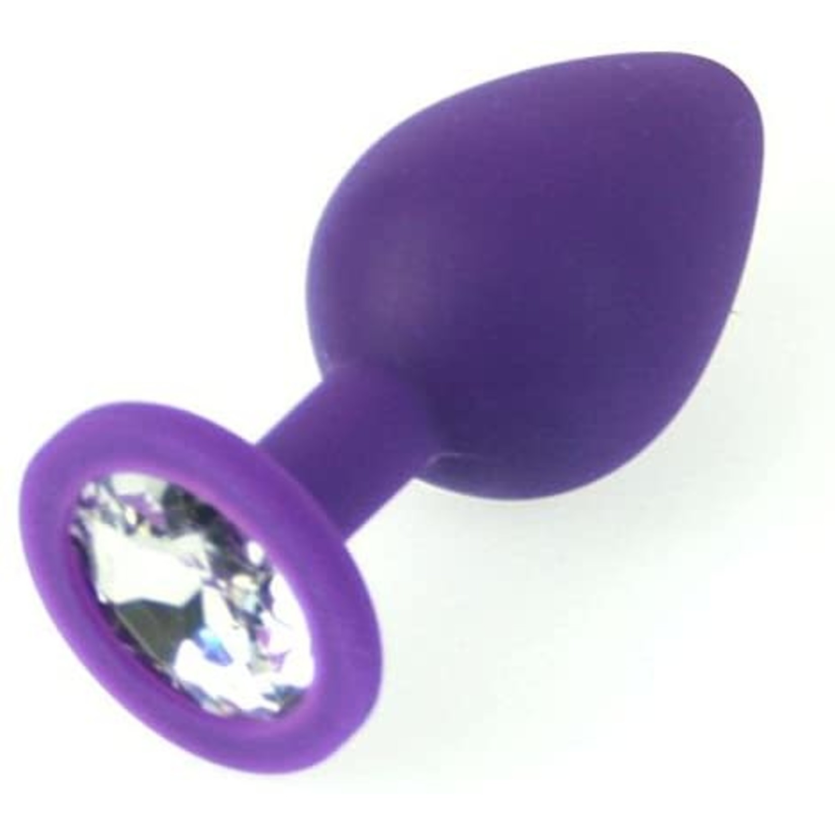 SILICONE JEWEL BUTT PLUG - LARGE - PURPLE