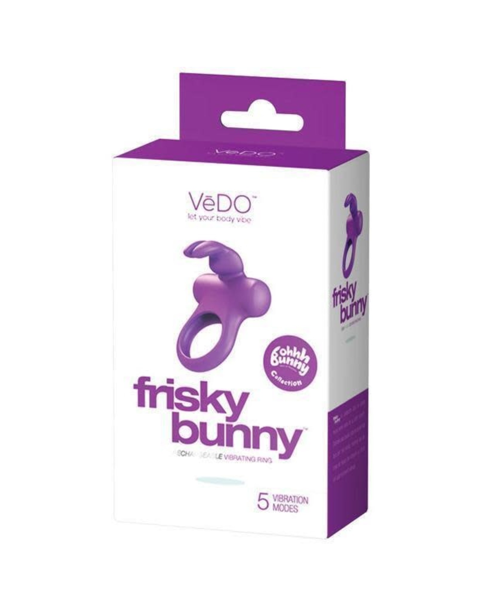 VEDO VEDO - FRISKY BUNNY RECHARGEABLE VIBRATING RING - PERFECTLY PURPLE