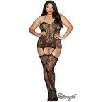 DREAMGIRL LINGERIE DREAMGIRL - FISHNET HALTER DRESS - BLACK - QUEEN