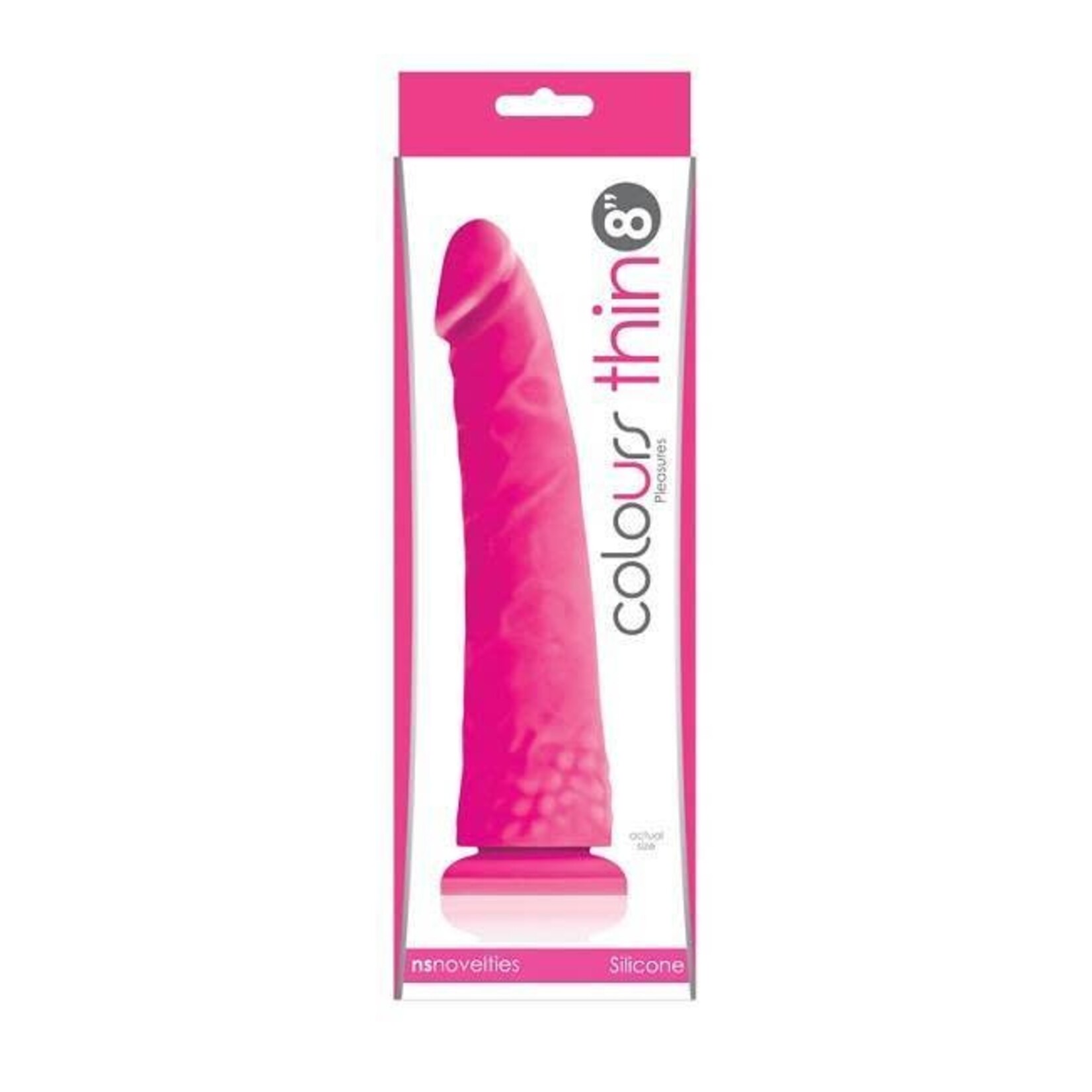 NS NOVELTIES NS - COLOURS - PLEASURES - THIN 8" DILDO - PINK