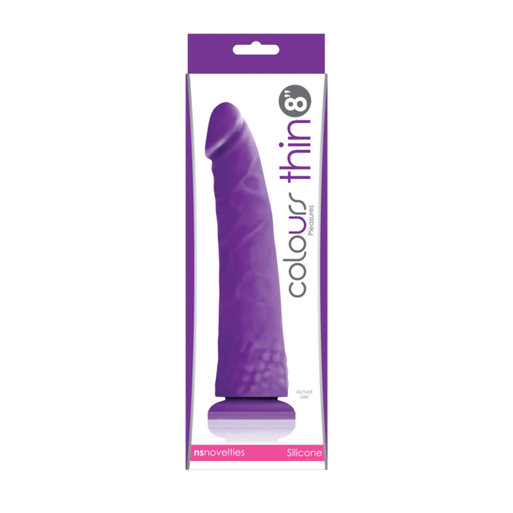 NS NOVELTIES NS - COLOURS - PLEASURES - THIN 8" DILDO - PURPLE