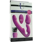 XR BRANDS STRAP U - 10X EVOKE ERGO FIT INFLATABLE & VIBRATING SILICONE STRAPLESS STRAP-ON