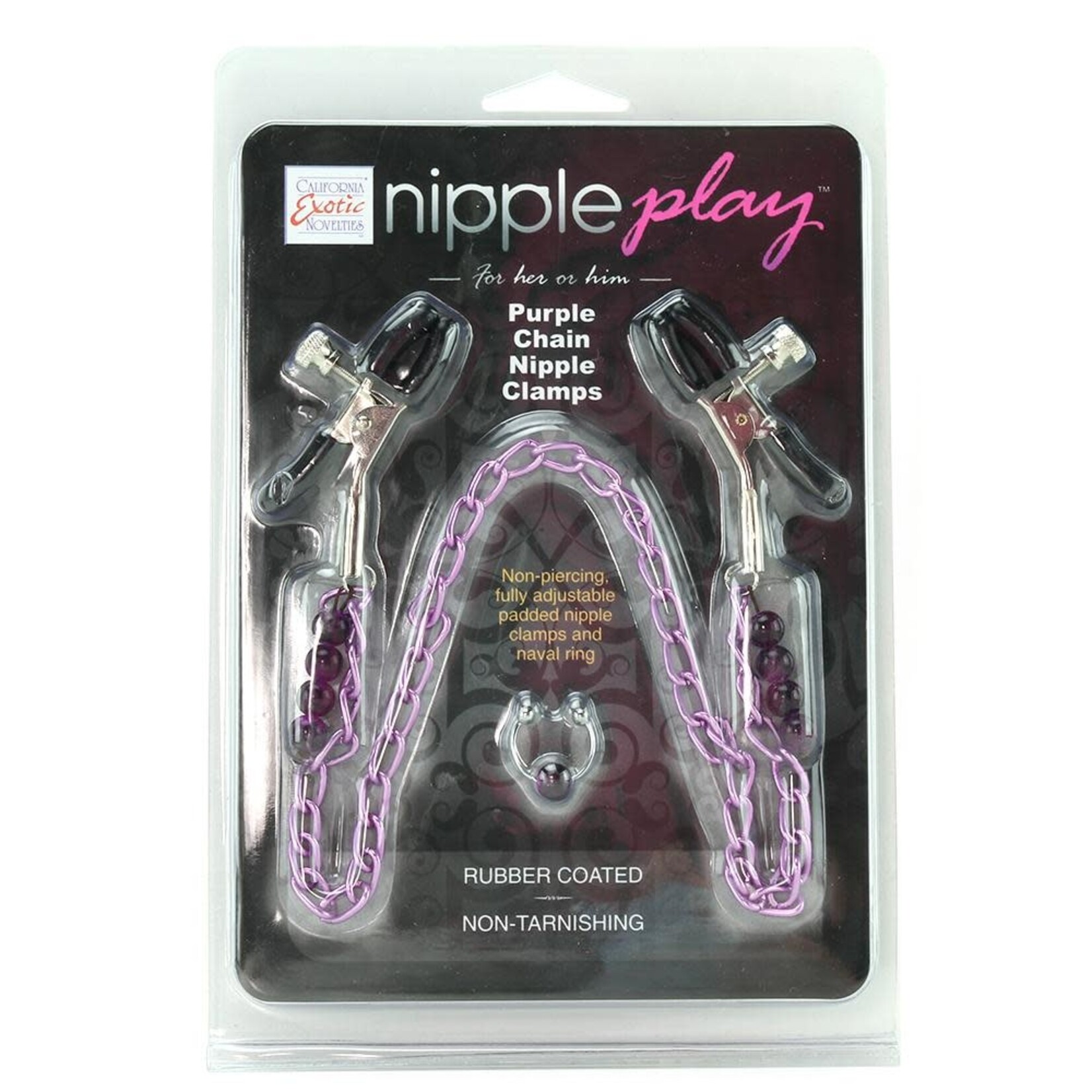 CALEXOTICS PURPLE CHAIN NIPPLE CLAMPS