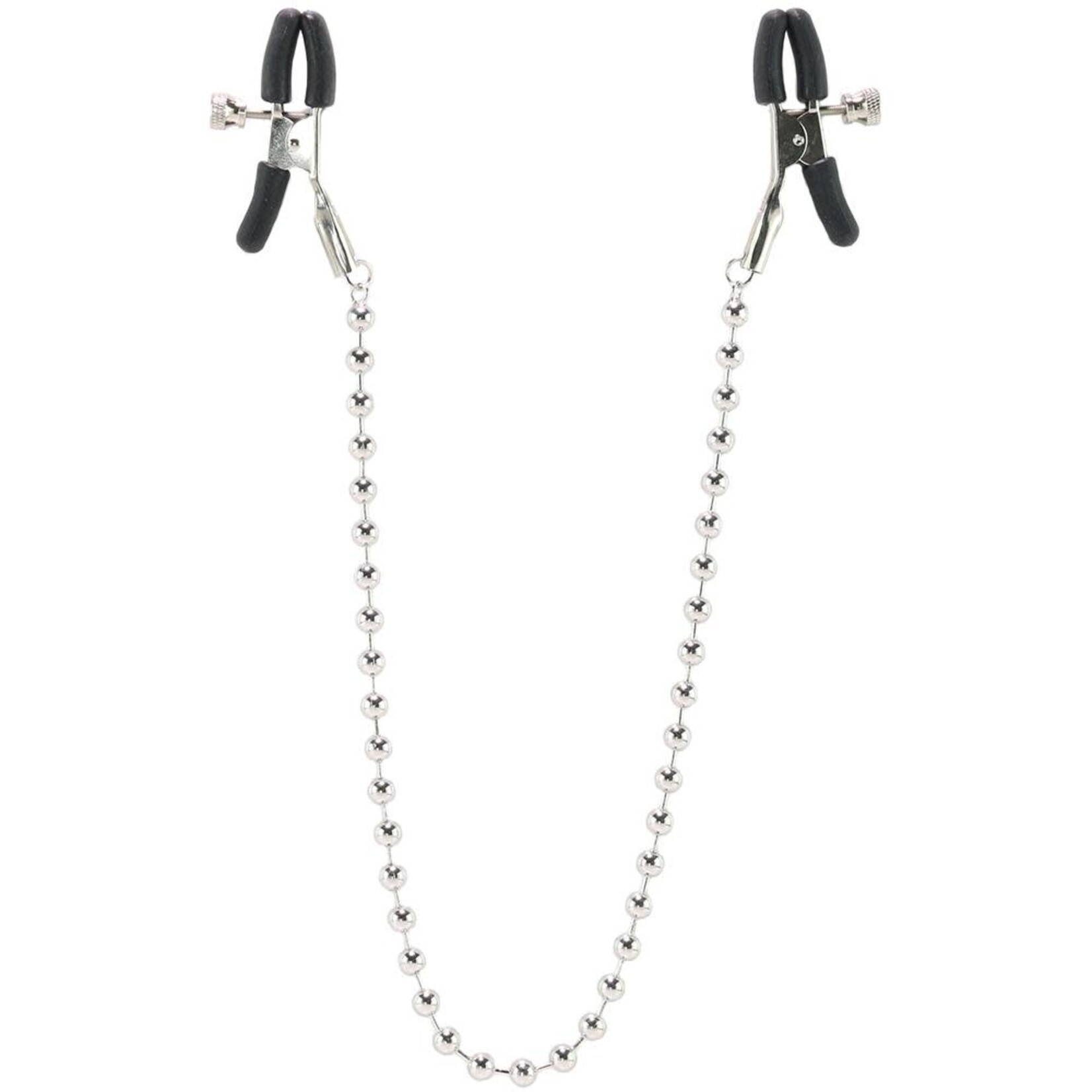 CALEXOTICS BEADED NIPLE CLAMPS - SILVER