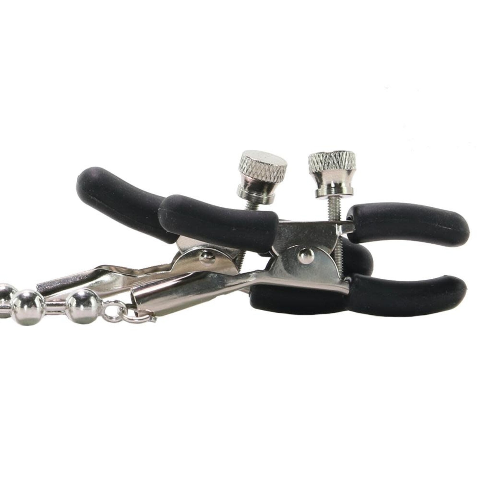 CALEXOTICS BEADED NIPLE CLAMPS - SILVER
