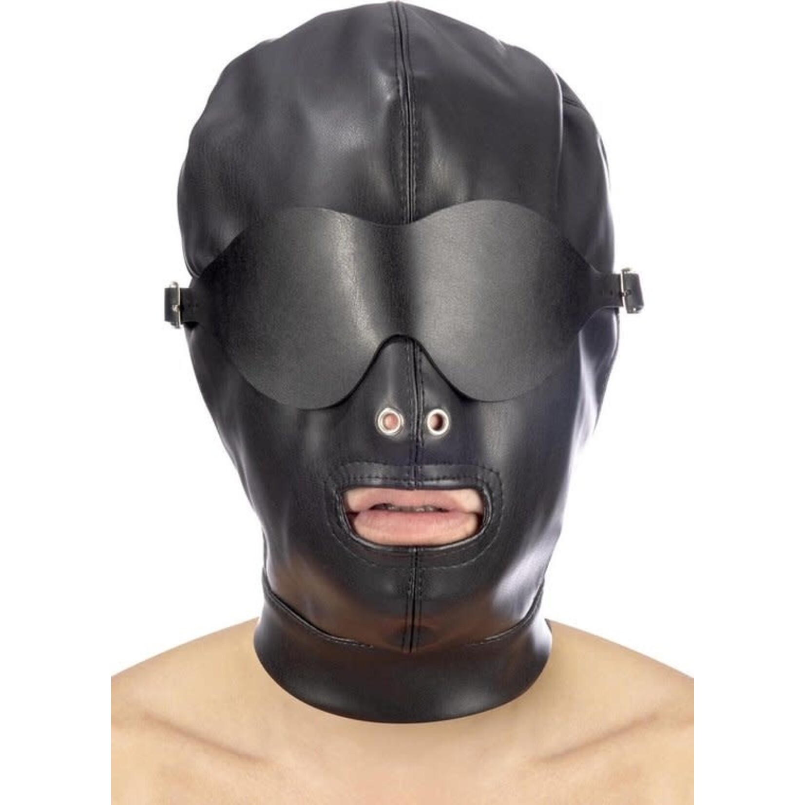 FETISHTENTATION BDSM HOOD IN LEATHERETTE WITH REMOVABLE MASK