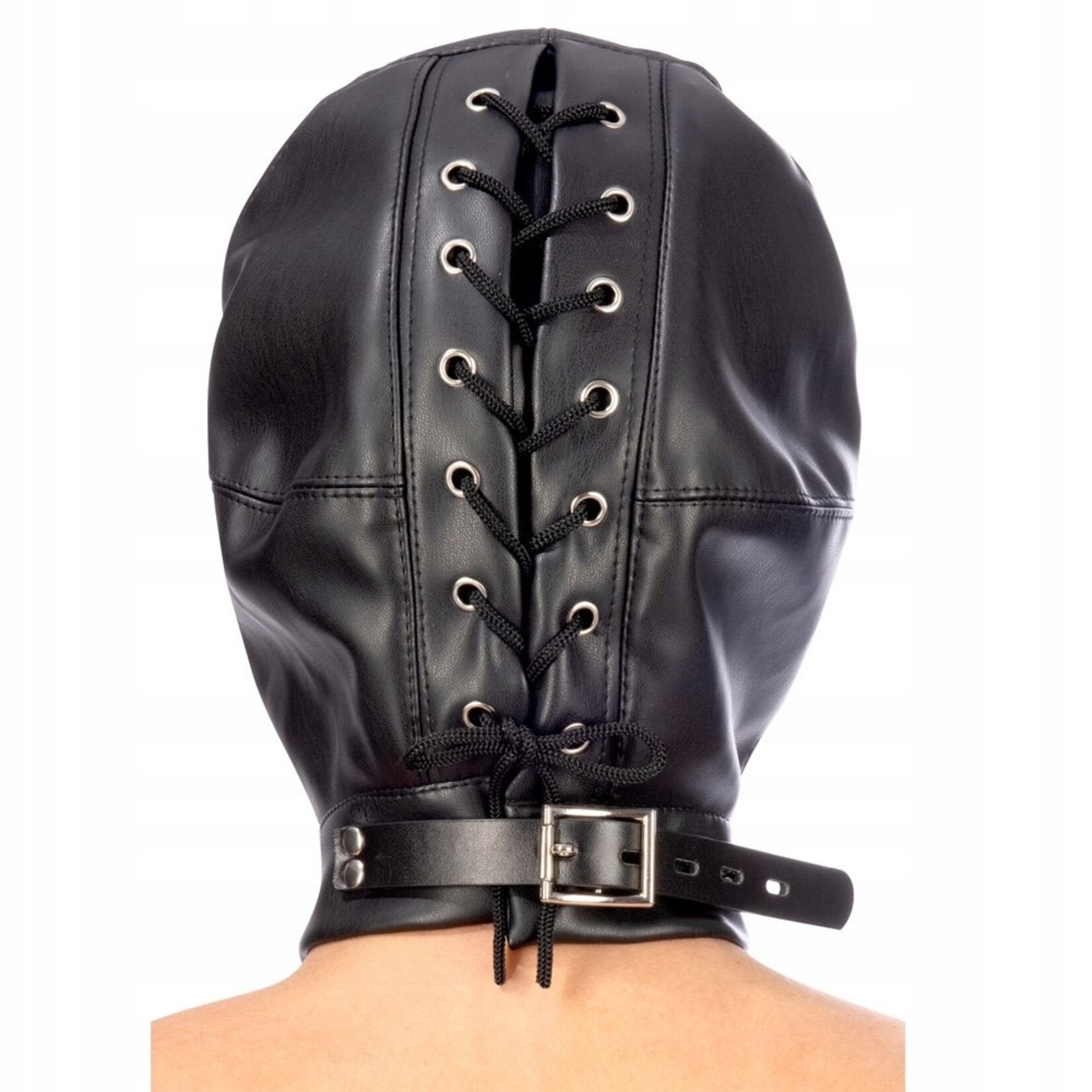 FETISHTENTATION BDSM HOOD IN LEATHERETTE WITH REMOVABLE MASK