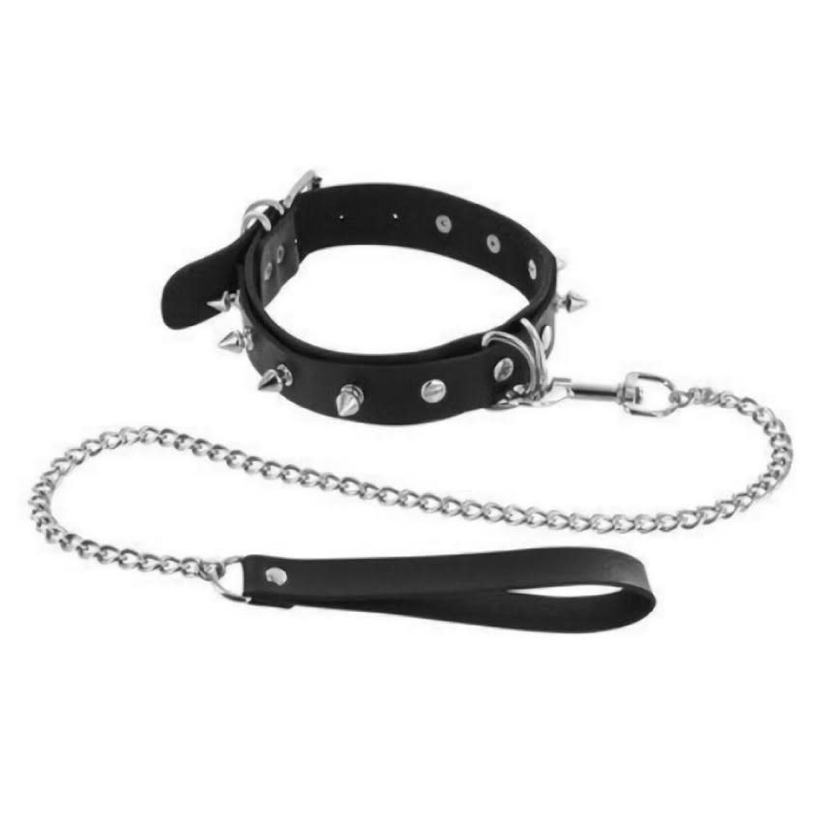 FETISHTENTATION FETISH TENTATION - CHOKER WITH METAL SPIKES AND RINGS