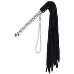 BLACK WHIP WITH SILVER HANDLE