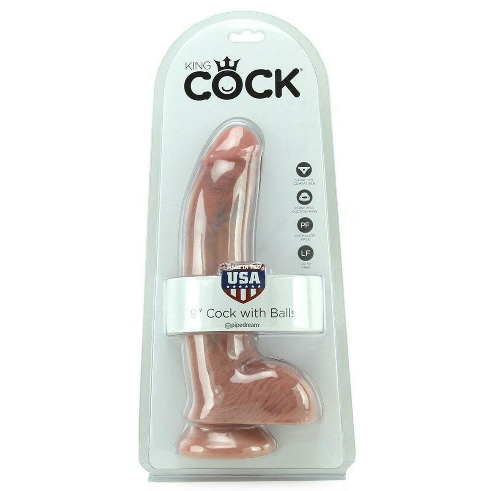 KING COCK KING COCK - 9" COCK W BALLS FLESH