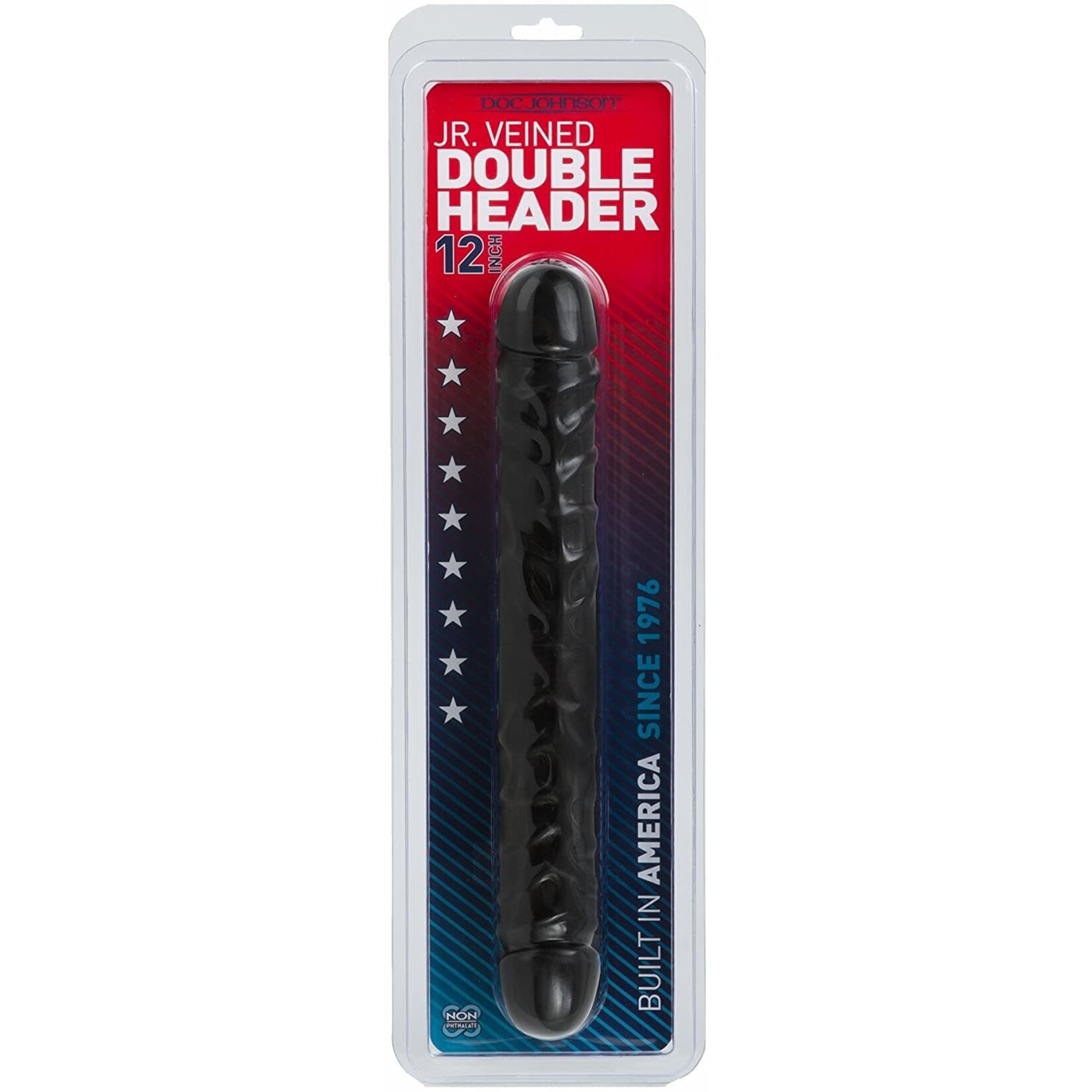 DOC JOHNSON DOC JOHNSON - JR VEINED DOUBLE HEADER 12" - BLACK