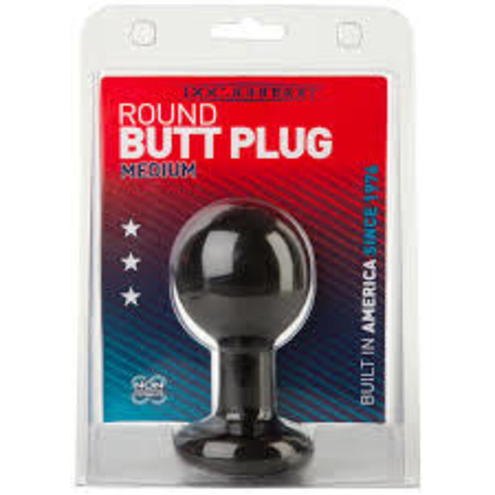 DOC JOHNSON THE CLASSIC ROUND BUTT PLUG - MEDIUM - BLACK