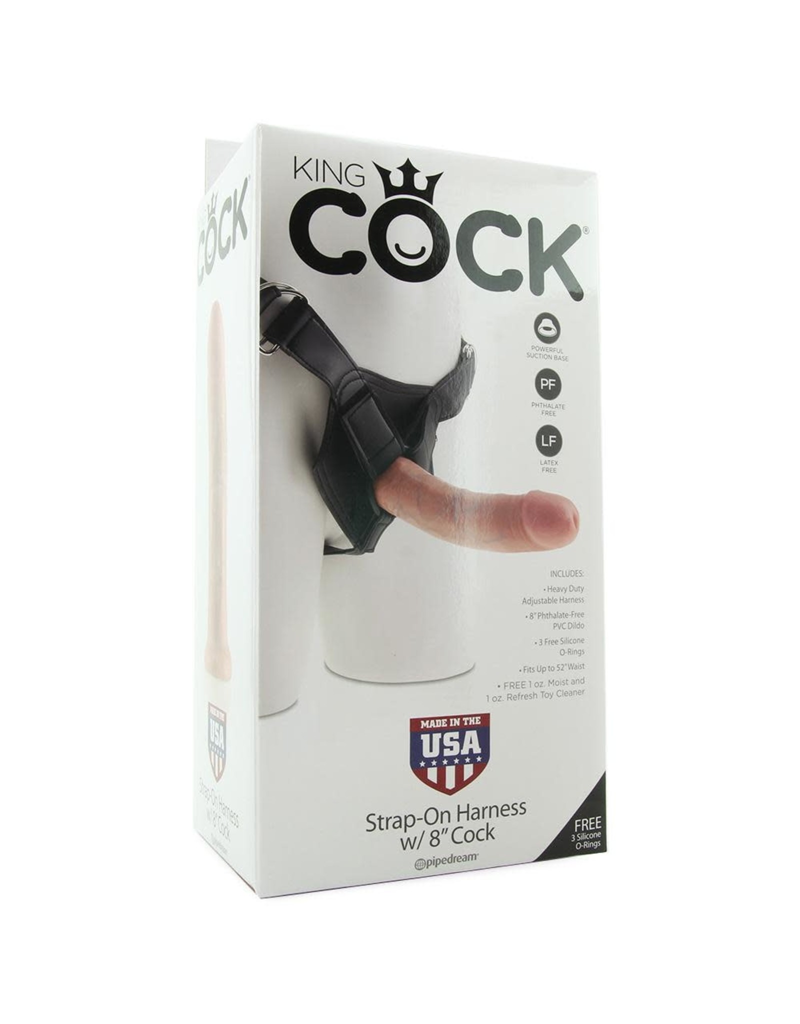 KING COCK KING COCK - STRAP-ON HARNESS W/8" COCK - F