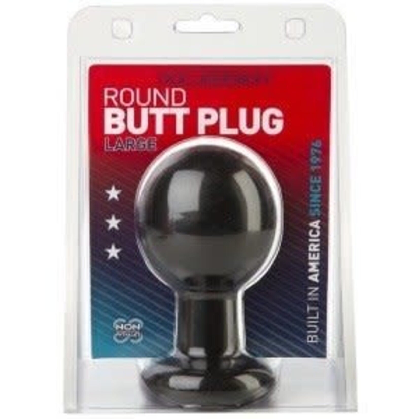 DOC JOHNSON THE CLASSIC ROUND BUTT PLUG - LARGE - BLACK