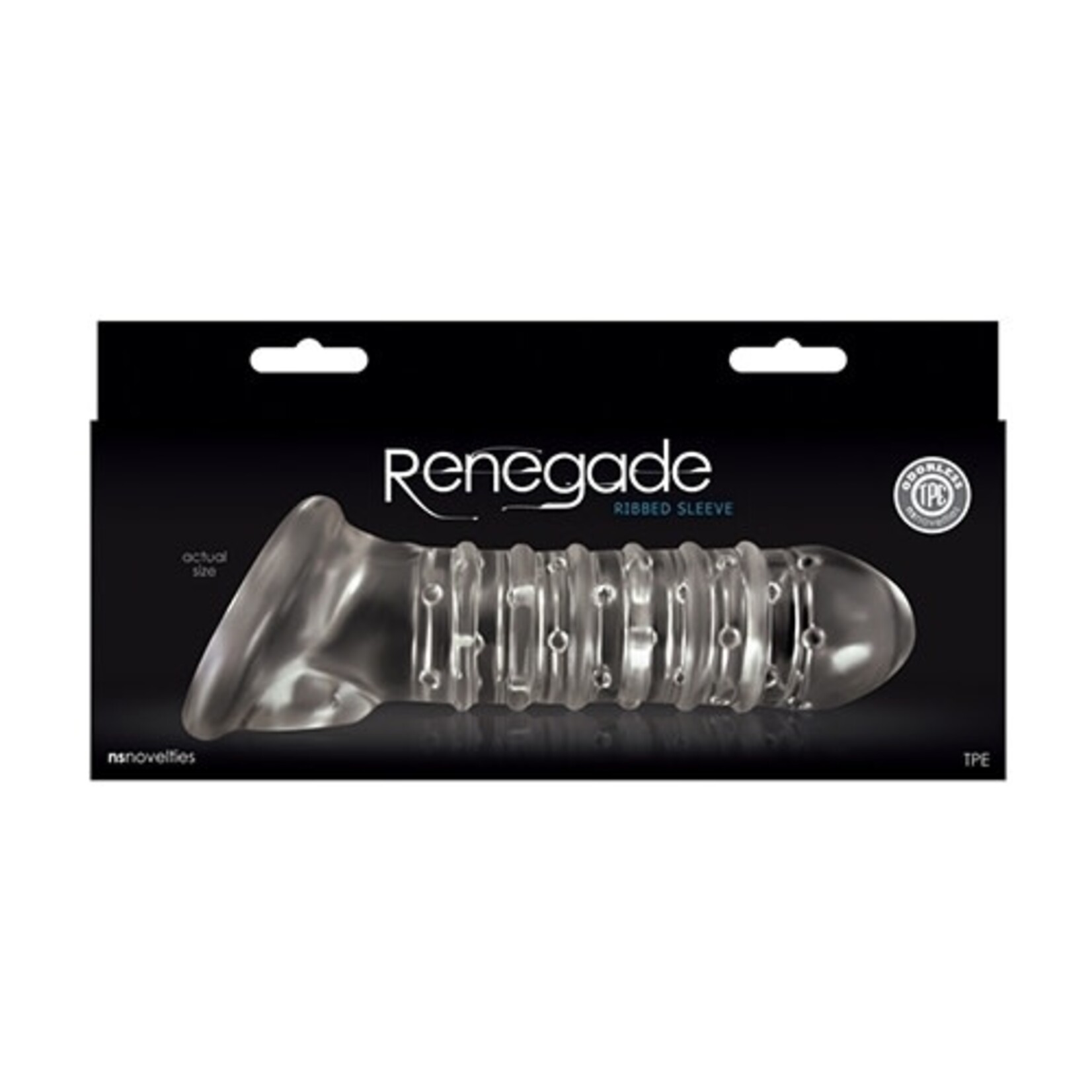 NS NOVELTIES RENEGADE RIBBED SLEEVE - CLEAR