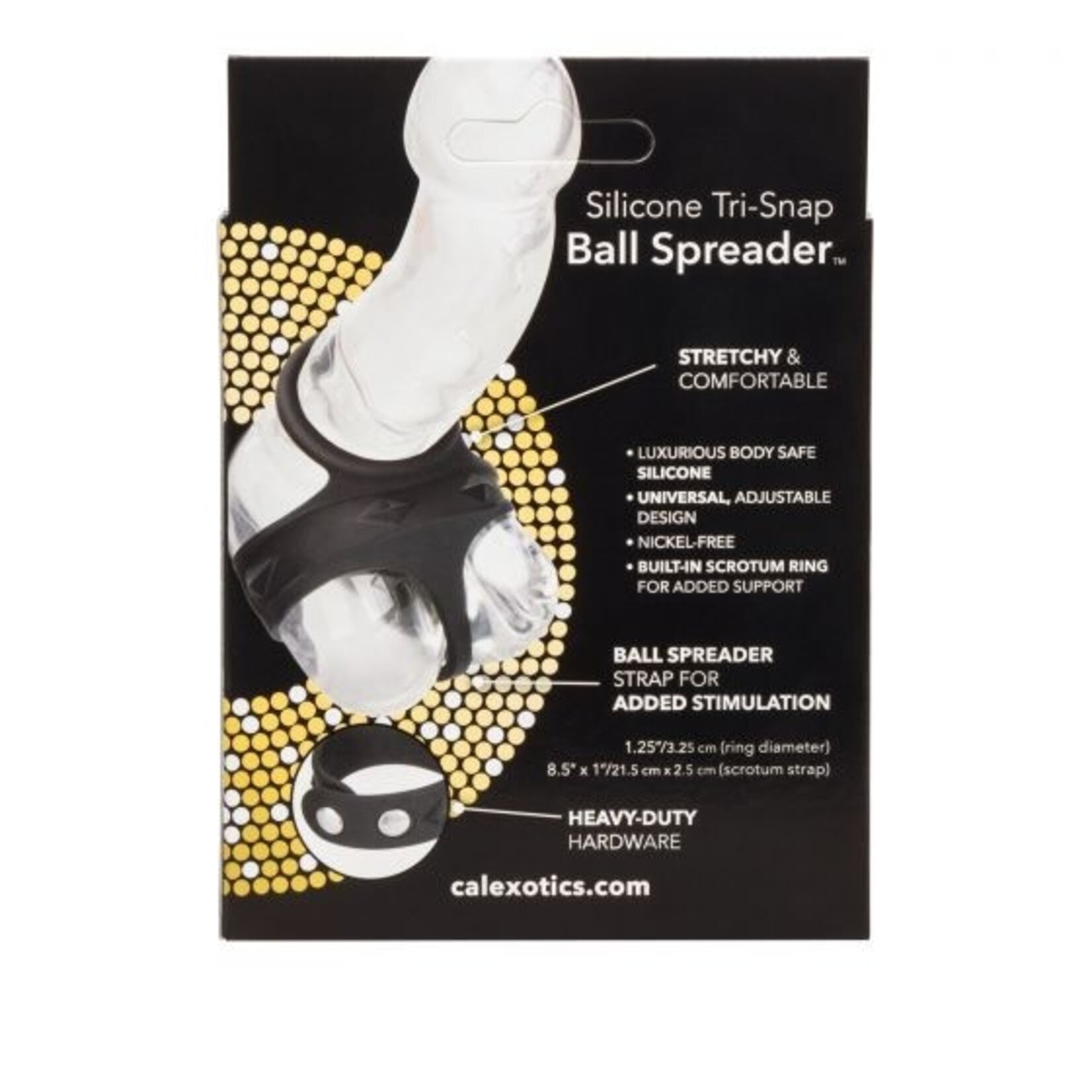 CALEXOTICS SILICONE TRI-SNAP BALL SPREADER - BLACK