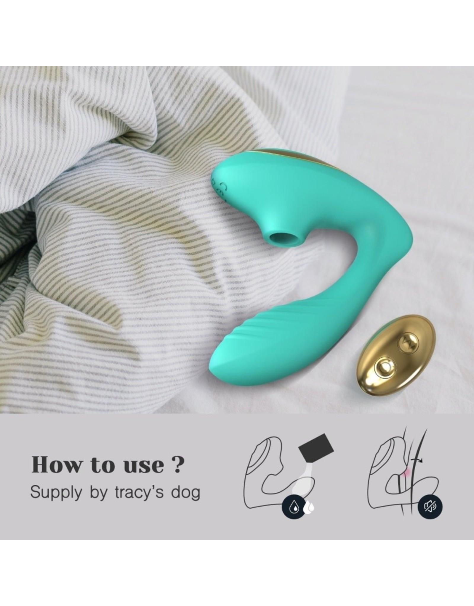 TRACY'S DOG TRACY'S DOG - OG CLITORAL SUCKING VIBRATOR TEAL - PRO 2