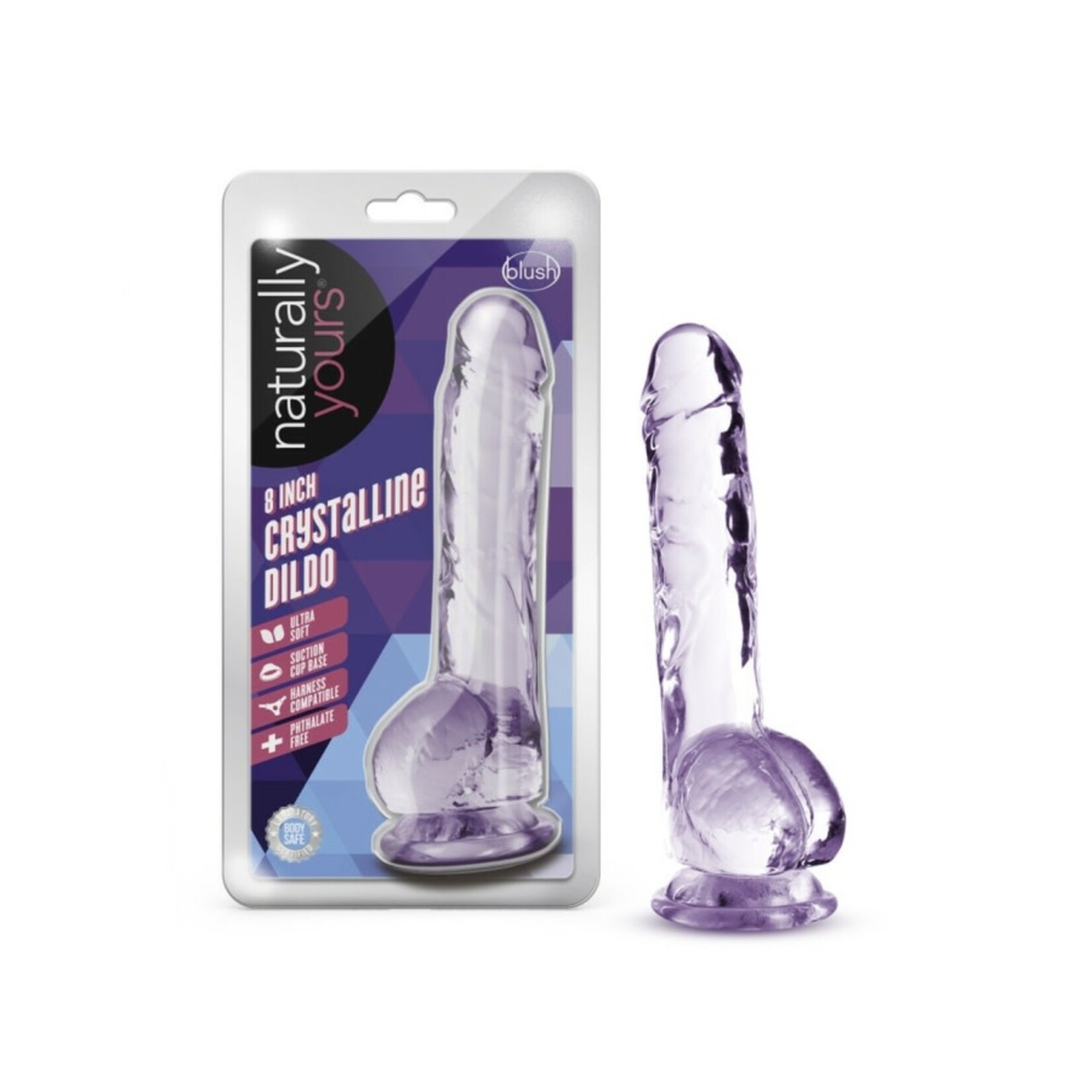 BLUSH BLUSH - NATURALLY YOURS - 8" CRYSTALLINE DILDO - AMETHYST
