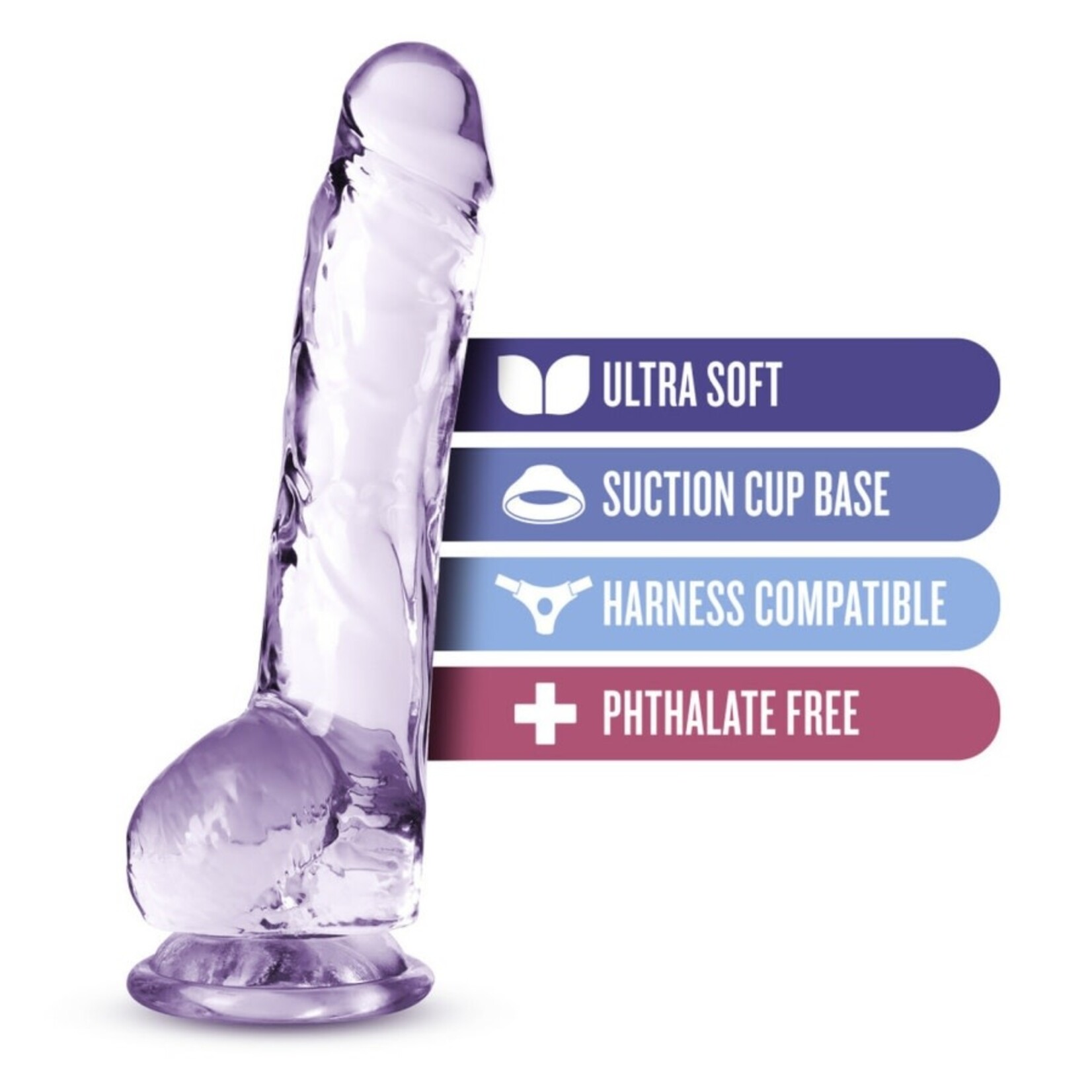 BLUSH BLUSH - NATURALLY YOURS - 8" CRYSTALLINE DILDO - AMETHYST