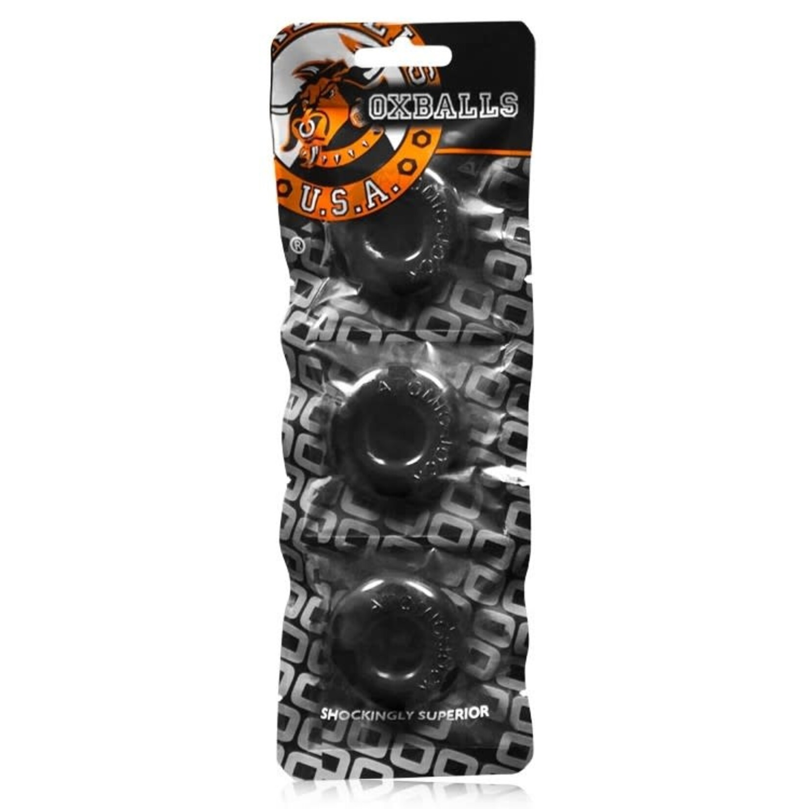 OXBALLS OXBALLS RINGER COCKRING - 3 PACK - BLACK