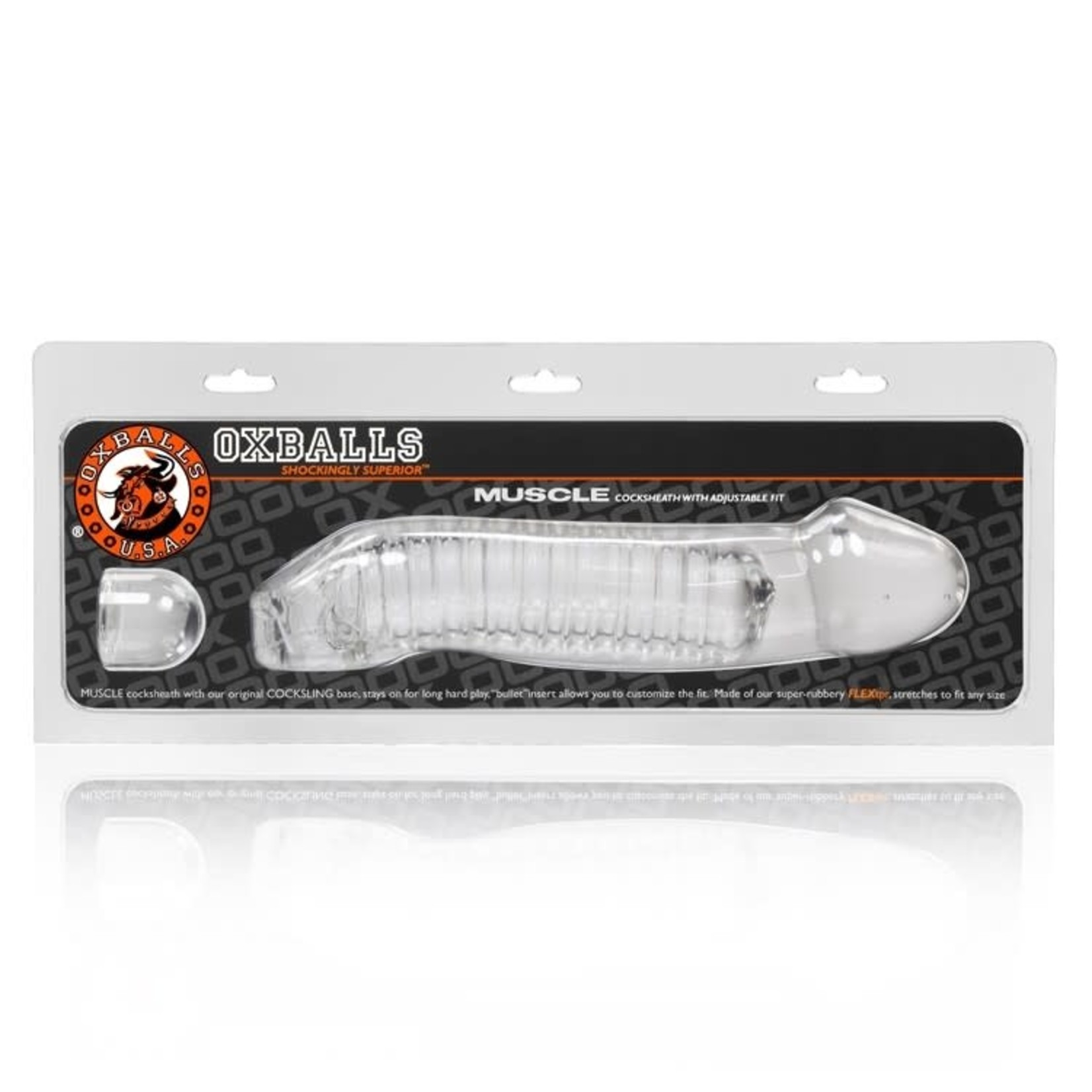OXBALLS OXBALLS MUSCLE COCKSHEATH - PENIS EXTENDER - CLEAR
