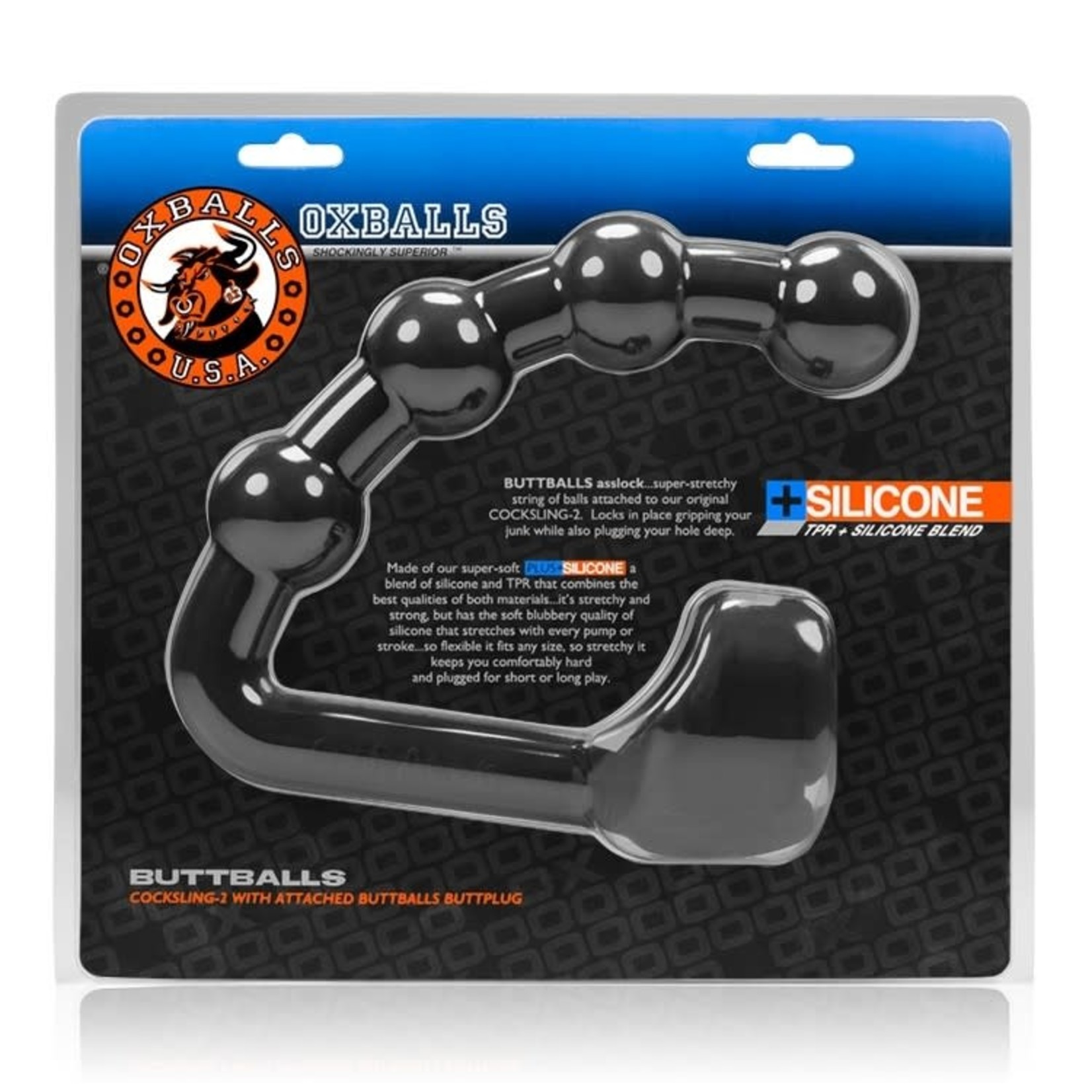 OXBALLS OXBALLS BUTTBALLS - ASS-LOCK & COCKSLING - BLACK ICE