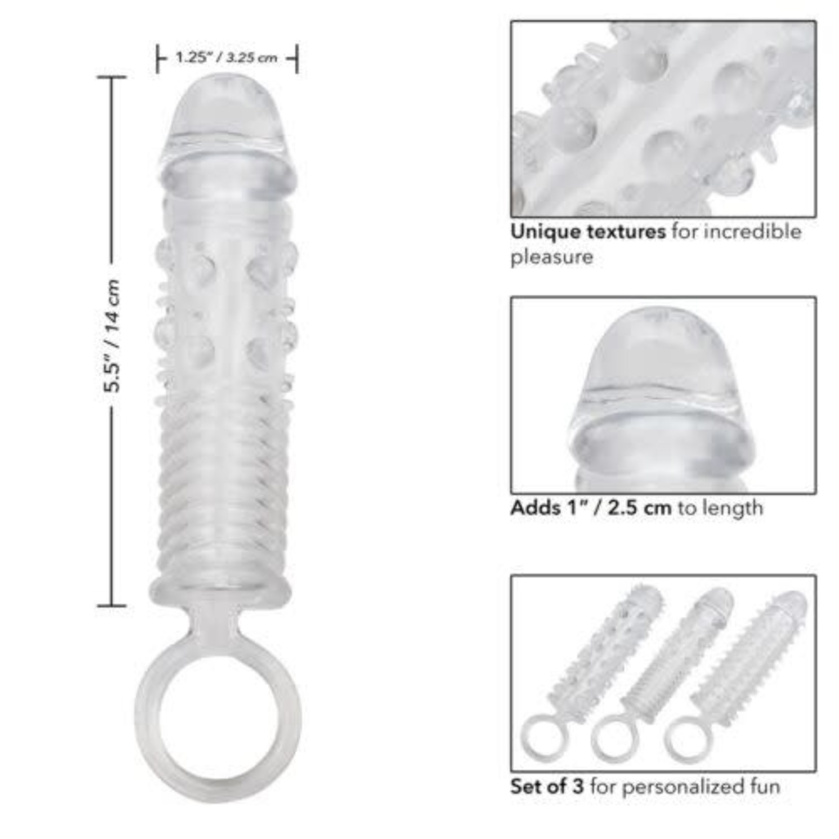 CALEXOTICS 3 PIECE TEXTURED EXTENSION SET