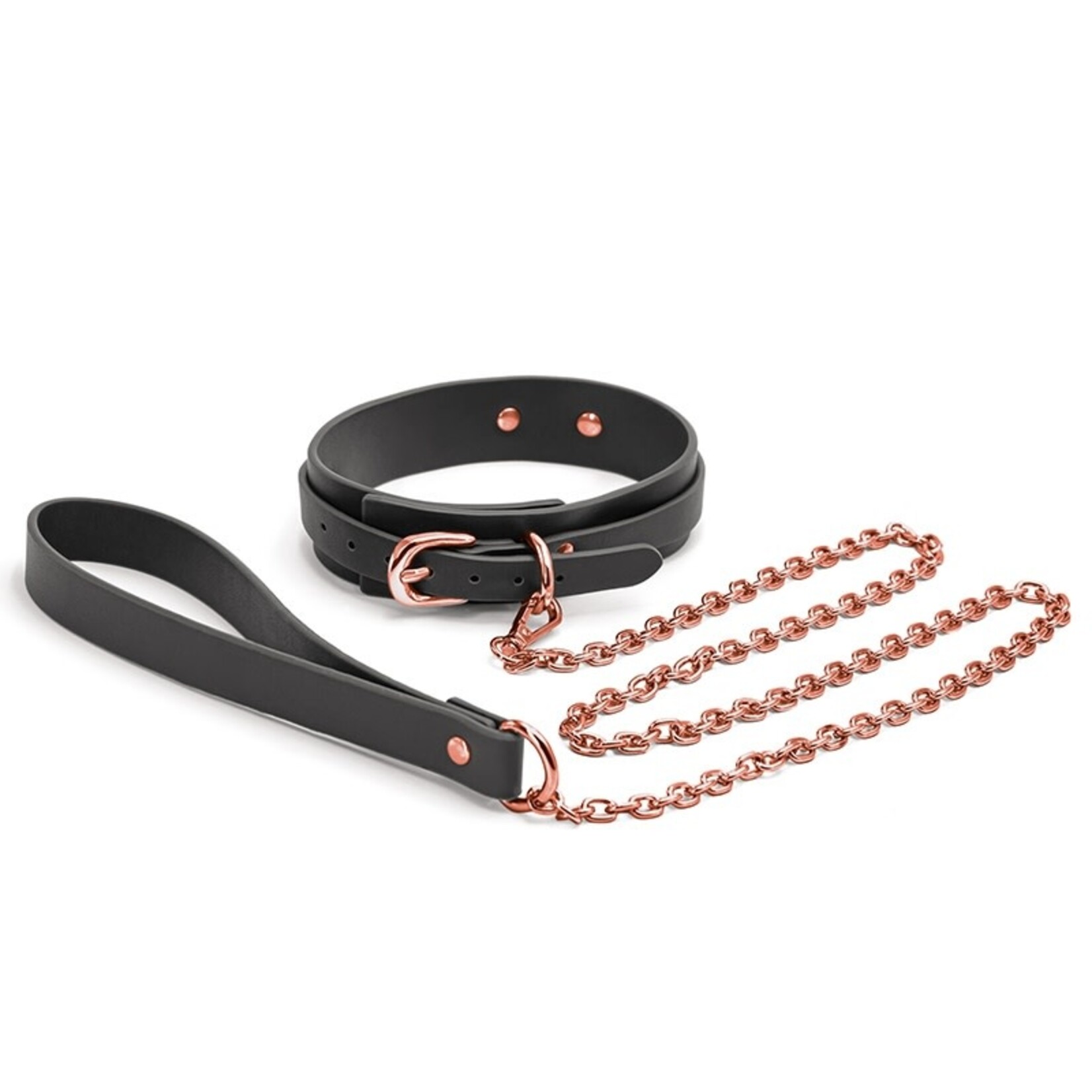 NS NOVELTIES NS - BONDAGE COUTURE - COLLAR AND LEASH - BLACK