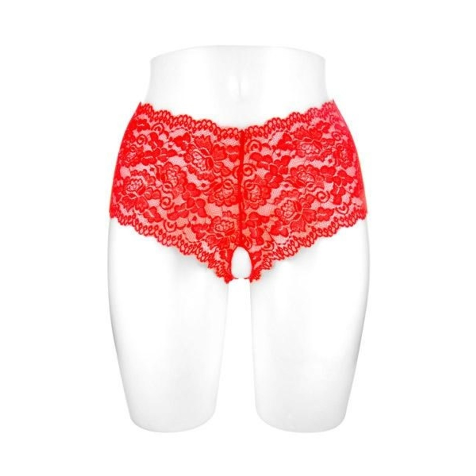 FASHION SECRET - JULIA CROTCHLESS LACED BOXER - RED